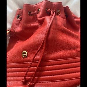 Etienne Aigner Coral Red Leather Crossbody